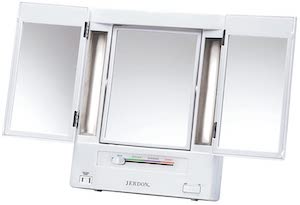 Jerdon-Tri-Fold-Lighted-Makeup-Mirror - Beautygab