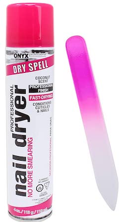 Onyx-Professional-Nail-Dryer-Spray-Coconut-Scent-with-Glass-Nail-File - Beautygab