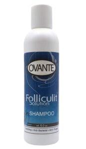 Ovante-Folliculit-Solution-Shampoo - Beautygab White Ovante Folliculit Solution shampoo bottle with a blue label