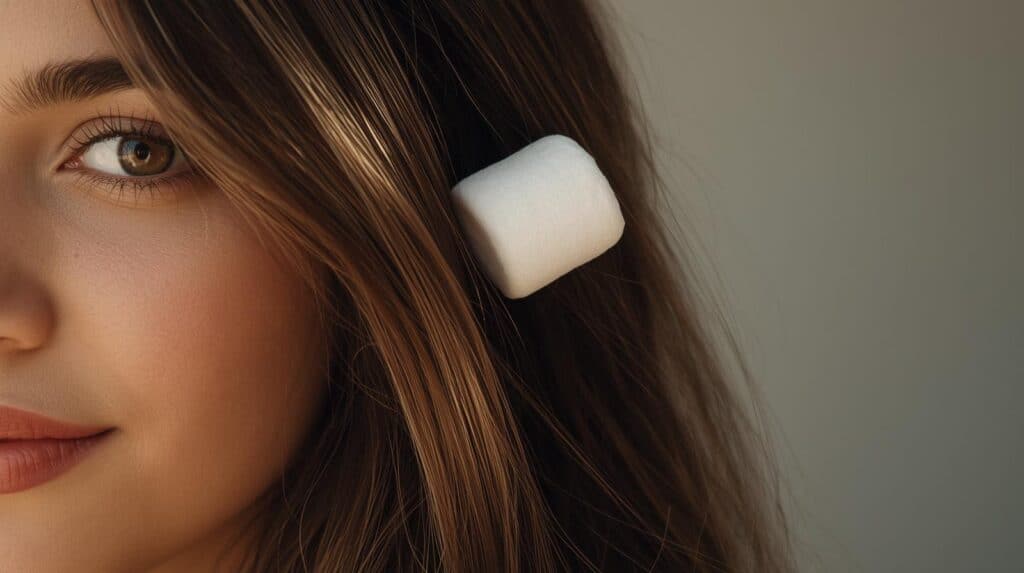 Marshmallow stuck on woman hair - Beautygab Marshmallows
