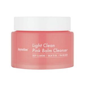 8-5 - Beautygab daymellow Light Clean Pink Balm Cleanser in a pink jar with a white screw lid