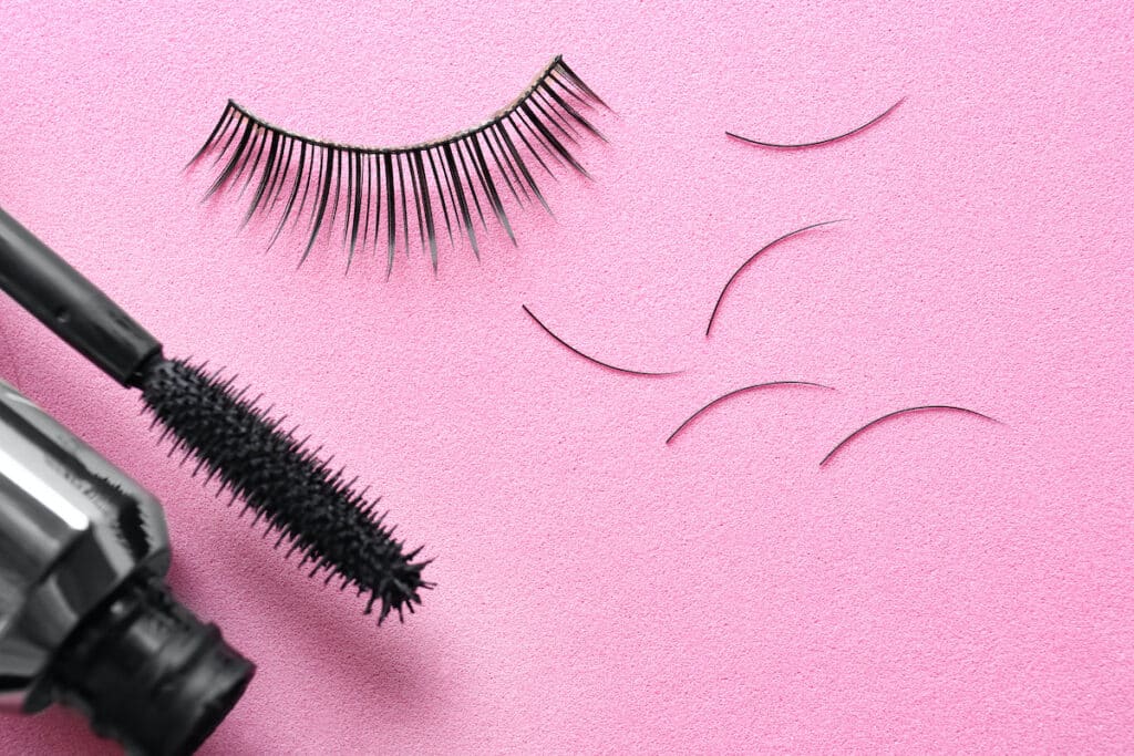 Can You Use Hair Glue For Lashes - Beautygab Close-up of false lashes worn with a pair of glasses