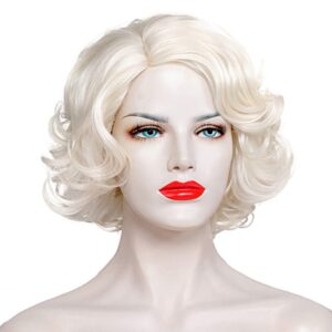 5-4 - Beautygab Riglamour celebrity short blonde curly wig with a right side part