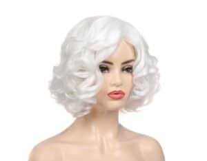 7-7 - Beautygab Baruisi short curly white wig with an icy platinum finish