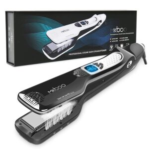 11-24 - Beautygab MKBoo professional steam hair straightener in white shown with its retail box