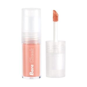 11-6 - Beautygab I'm MEME I'm Bare Cheek liquid blush tube in a peach nude shade with its doe-foot applicator cap beside it