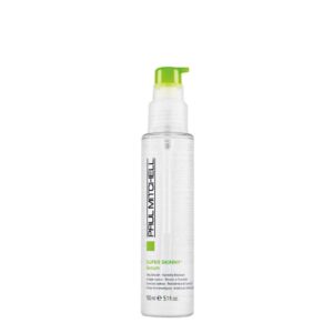 3-41 - Beautygab Paul Mitchell Super Skinny Serum in a clear bottle with a green pump