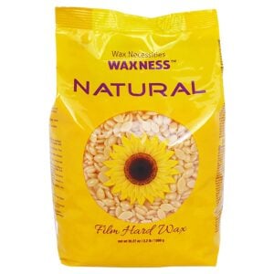 7-2 - Beautygab Yellow Waxness Natural film hard wax bag with a sunflower on the front