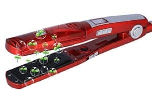 7-31 - Beautygab Kemei steam hair straightener in red with a digital display