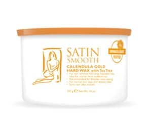 9-5 - Beautygab Satin Smooth Calendula Gold hard wax tin with an orange lid