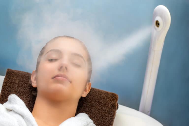 Woman Steaming Her Face