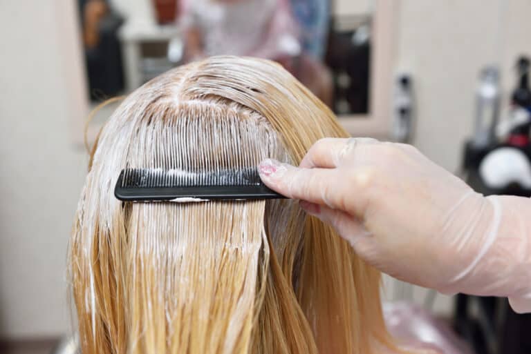 Woman Getting Hair Bleached
