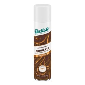 8-9 - Beautygab Batiste Brunette dry shampoo in a white can with a brown tinted-formula label