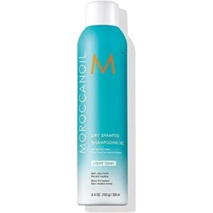 9-9 - Beautygab Moroccanoil dry shampoo for light tones in a turquoise can with a white cap
