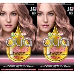 7-1 - Beautygab Garnier Olia ammonia-free permanent hair color box in a rose shade