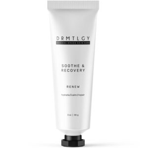 6-12 - Beautygab White DRMTLGY Soothe and Recovery tube standing on its black cap