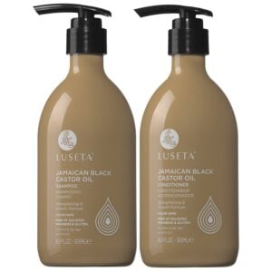 7-17 - Beautygab Luseta castor oil shampoo and conditioner set in matching bottles