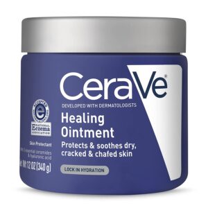 7-9 - Beautygab Navy blue 12 ounce CeraVe Healing Ointment tub with the white CeraVe logo