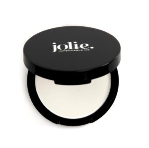 9-4 - Beautygab Black jolie compact opened to show the white pressed powder inside