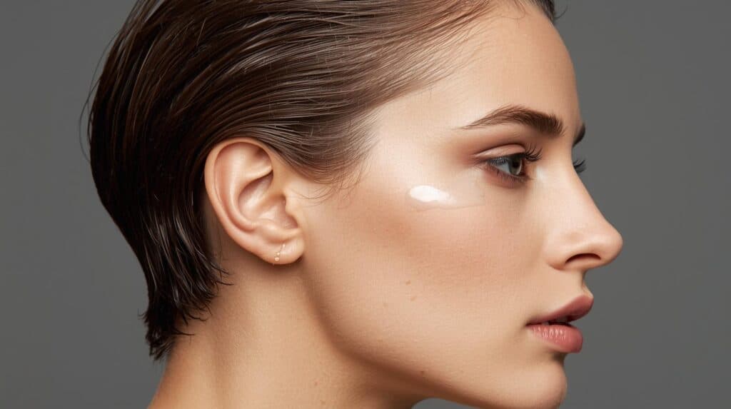 Wet-Look Pomade of woman with short hair - Beautygab Wet-Look Pomade