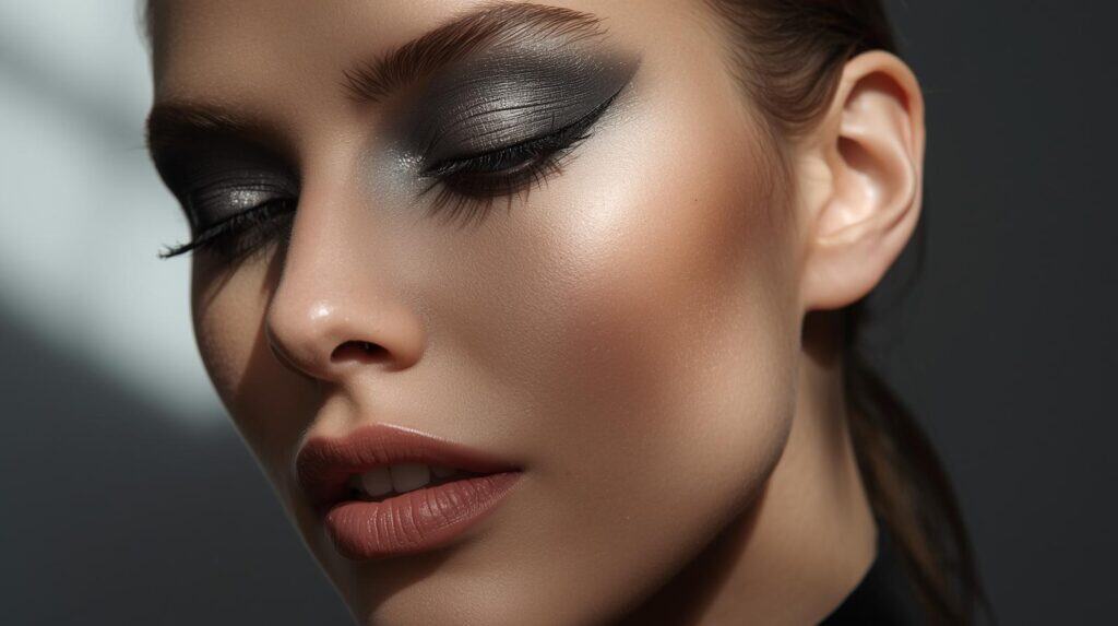 women with Grayscale Eyeshadow Palette - Beautygab Grayscale Eyeshadow Palette
