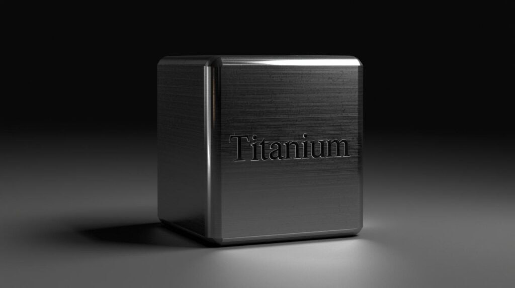 Titanium Cube element with the word Titanium crafted in it - Beautygab Titanium