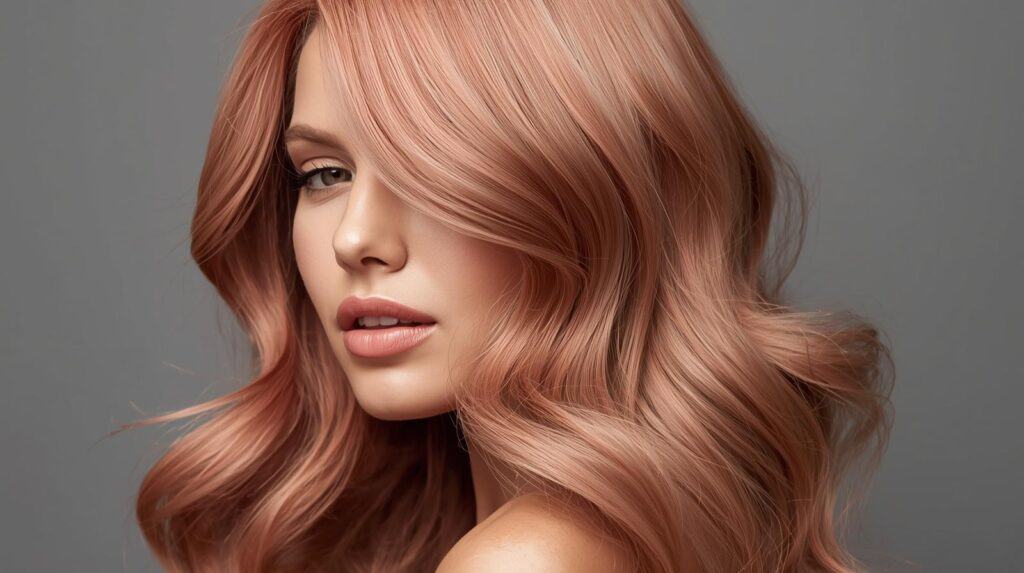 a women with Rose Gold Hair Dye - Beautygab Rose Gold Hair Dye