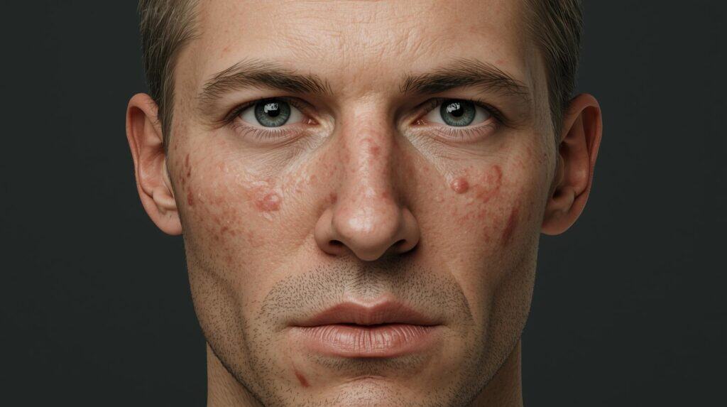 man with face pimples - Beautygab