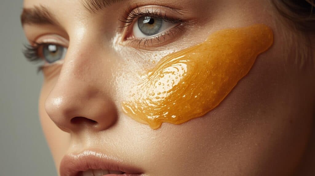 using Honey on her face - Beautygab Honey