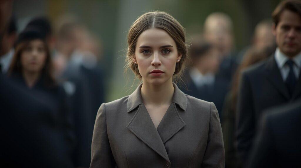 young beautiful woman in a Funeral - Beautygab