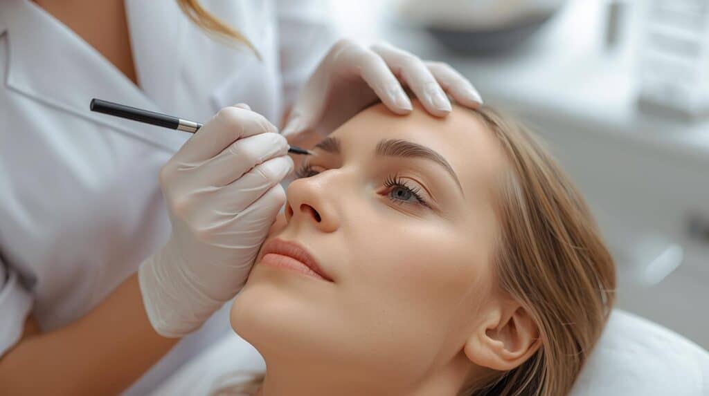 woman getting eyebrows treatment (1) - Beautygab