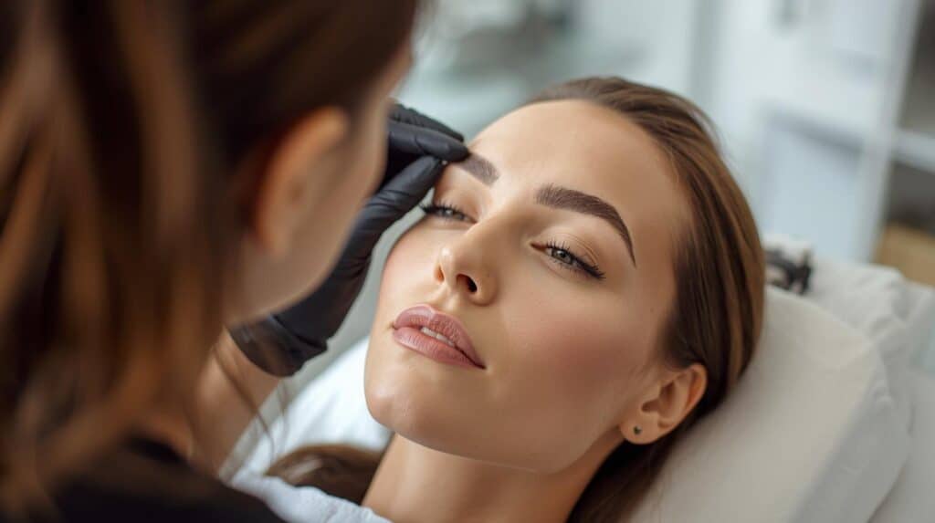 woman getting eyebrows treatment - Beautygab