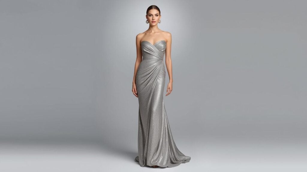 woman with Silver Dress - Beautygab Silver Dress